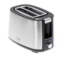 Adler Toaster AD 3214  Power 750 W, Number of slots 2, Housing material Stainless steel, Stainless steel/Black