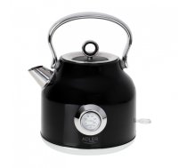 Adler Kettle with a Thermomete AD 1346b Electric, 2200 W, 1.7 L, Stainless steel, 360° rotational base, Black