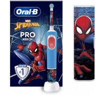 Oral-B Vitality PRO Kids Spiderman Electric Toothbrush with Travel Case, Blue