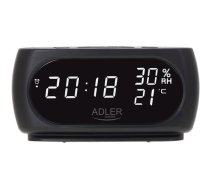 Adler Clock with Thermometer AD 1186 Black