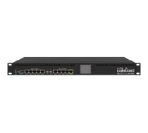 Mikrotik Wired Ethernet Router RB3011UiAS-RM, 1U Rackmount, Dual Core 1.4GHz CPU, 1GB RAM, 128 MB, 10xGigabit LAN, 1xSFP, 1xSerial console port, PoE out on port 10, USB, Touchscreen LCD Panel, PCB temperature and Voltage Monitor, IP20, RouterOS Level5 | R