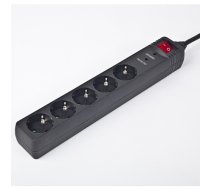 Surge Protector SPG5-C-10/ 3 m/ 5 Sockets/ Black