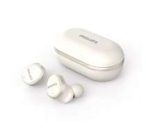 Akcija! PHILIPS in-ear true bezvadu austiņas ar portatīvo uzlādes ietvaru, baltas