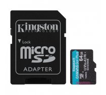 Kingston | microSD | Canvas Go! Plus | 64 GB | MicroSD | Flash memory class 10 | SD Adapter