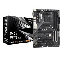 ASRock | B450 PRO4 R2.0 | Processor family AMD | Processor socket AM4 | DDR4 | Supported hard disk drive interfaces SATA, M.2