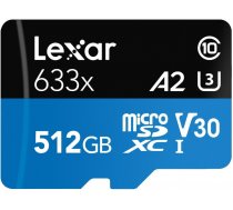 Lexar | High-Performance 633x | UHS-I | 512 GB | MicroSDXC | Flash memory class 10