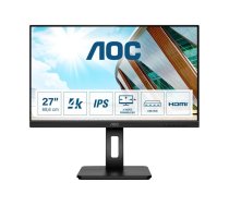 AOC | Monitor | U27P2 | 27 " | IPS | UHD | 16:9 | 60 Hz | 4 ms | 3840 x 2160 | 350 cd/m² | Headphone out (3.5mm) | Black | Warranty 36 month(s)