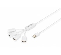 Digitus | USB 2.0 Cable Hub, 4-Port 4x USB A/F, 1x USB A male, DC2.5mm (PSU not incl.) | DA-70216