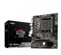 MSI | A520M-A PRO | Processor family AMD | Processor socket AM4 | DDR4 | Memory slots 2 | Chipset AMD A | Micro ATX
