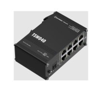 Teltonika Industrial Switch | TSW040 | Unmanaged | DIN rail mountable | 10/100 Mbps (RJ-45) ports quantity 8 | PoE+ ports quantity 8 | Power supply type 2-pin industrial DC power socket