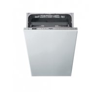 Whirlpool pilnībā integrēta | WSIO 3T223 PCE X | Platums 45 cm | Augstums 82 cm | E klase | Eko programma Nominālā ietilpība 10 | Nerūsējošais tērauds