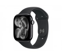 Apple Watch Series 11 GPS + Cellular 46mm Jet Black Aluminium Case with Black Sport Band - M/L | Smart watch | LTPO OLED Always-On Retina | Waterproof | Jet Black