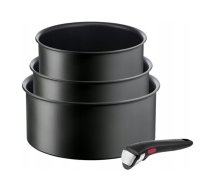 TEFAL Pot Set, 4 pcs | L7649453 Ingenio Ultimate | 16/18/20 cm | Aluminum | Black