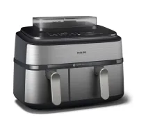 Philips Dual Basket Airfryer | NA555/00 5000 series | Power 2750 W | Capacity 9 L | RapidAir Plus | Silver