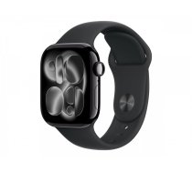 Apple Watch Series 11 GPS + Cellular 42mm Jet Black Aluminium Case with Black Sport Band - M/L | Apple