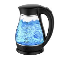 Adler | Kettle | AD 1274 | Standard | 2200 W | 1.7 L | Plastic/Glass | 360° rotational base | Black/ transparent