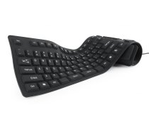 KEYBOARD FLEXIBLE USB ENG/BLACK KB-109F-B GEMBIRD