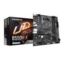Gigabyte | B550M K 1.0 M/B | Processor family AMD | Processor socket AM4 | DDR4 DIMM | Memory slots 4 | Supported hard disk drive interfaces SATA, M.2 | Number of SATA connectors 4 | Chipset AMD B550 | Micro ATX
