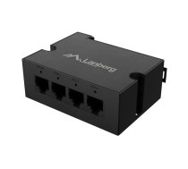 Lanberg Switch PoE Extender 1xIn 3xOut Gigabit Ethernet Din Rail BT 90W metal clips | DIN-GE4-BT-90W