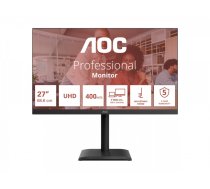 AOC | U27E4CV | 27 " | IPS | UHD | 16:9 | 60 Hz | 4 ms | 3840 x 2160 pixels | 400 cd/m² | HDMI ports quantity 2 | Black
