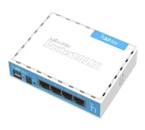 MikroTik | hAP Lite Classic | RB941-2nD | 802.11n | 10/100 Mbit/s | Ethernet LAN (RJ-45) ports 4 | Mesh Support No | MU-MiMO No | No mobile broadband | Antenna type Internal | 1xUSB | 12 month(s)