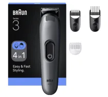 Braun 4-in-1 Grooming Kit | All-in-One Series 3 AIO3500 | Cordless | Number of length steps 14 | Black
