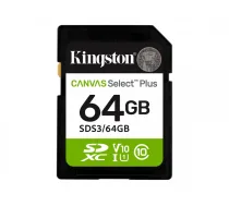 Kingston Canvas Select Plus | 64 GB | SD | Flash memory class Class 10, UHS-I, U1/U3, Video Class 10/30