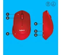 MOUSE USB OPTICAL WRL M330/SILENT RED 910-004911 LOGITECH