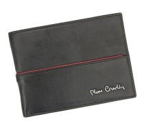Pierre Cardin vīriešu ādas maks TILAK38 8804 RFID melns ar sarkanu akcentu