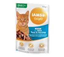 Konservēta barība kaķiem : IAMS CAT DELIGHT TUNA HERRING Jelly 85g.