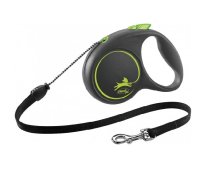 Inerces pavada suņiem – Trixie Flexi BLACK DESIGN, cord leash, S: 5 m, green