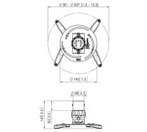 VOGELS Projector Ceiling mount, Turn, Tilt, Maximum weight (capacity) 15 kg, White PPC1500 white Stiprinājums