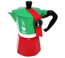 BIALETTI Moka Express Tricolore, espresso machine?(green / red, 6 cups) 5323 Moka geizera kafijas kanna