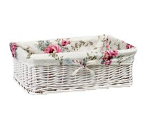 EVELEKT Basket MAX-4, 42x29xH14cm, weave, color: white, with fabric Grozs