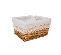 EVELEKT Basket MAX 24x18xH12cm, light brown with lace Grozs