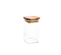 EVELEKT Glass jar THERON 6x6xH10cm with a lid, square Trauks produktu uzglabāšanai