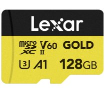 LEXAR MICROSD GOLD UHS-II, R280/W100 C10/A1/U3 (V60) 128GB Atmiņas karte