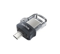SANDISK Ultra Dual m3.0 USB flash drive 256 GB USB Type-A / Micro-USB 3.2 Gen 1 (3.1 Gen 1) Black, Silver, Transparent SDDD3-256G-G46 USB atmiņas karte