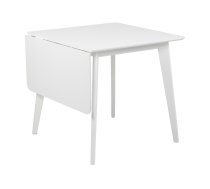 EVELEKT Dining table ROXBY, 80/120x80xH76cm, white Galds