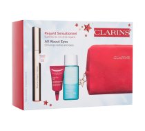 CLARINS All About Eyes Mascara Supra Volume 8 ml + Instant Eye Make-Up Remover 30 ml + Total Eye Lift 3 ml + Cosmetic Bag Skropstu tuša