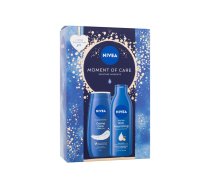 NIVEA Moment Of Care Women Shower Creme Care Gel 250 ml + Body Lotion Rich Nourishing 250 ml Dušas želeja