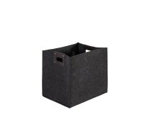 EVELEKT Basket MAX FELT-4, 28x22x28cm, dark grey felt, with PU sideholes Grozs