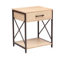 EVELEKT Side table/night stand HEDVIG 48x40xH60cm, ash/black Naktsgaldiņš