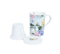 EVELEKT Mug MIA FLORA H10,5cm 300ml with a sieve in a gift box Krūze