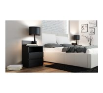 TOP E SHOP Topeshop M1 CZARNA MAT nightstand/bedside table 2 drawer(s) Black M1 CZARNA MAT Naktsgaldiņš