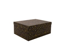 EVELEKT Box DIANA-8, with a lid 23x16,5xH10cm, black/gold Kaste mantu uzglabāšanai