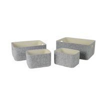 EVELEKT Basket LIDO FELT 20x15,5xH12cm, light grey Grozs