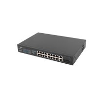 LANBERG Switch rack 19" POE+ 16x 100MB /2X COMBO GIGABIT ETHERNET 250W RSFE-16P-2C-250 Komutators