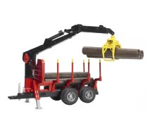 BRUDER Professional Series Forestry Trailer with loading Crane and Grab (02252) 02252 Rotaļlieta