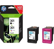 HP HP 301 2-pack Black/Tri-color Original Ink Cartridges N9J72AE Tintes kasetnes komplekts
